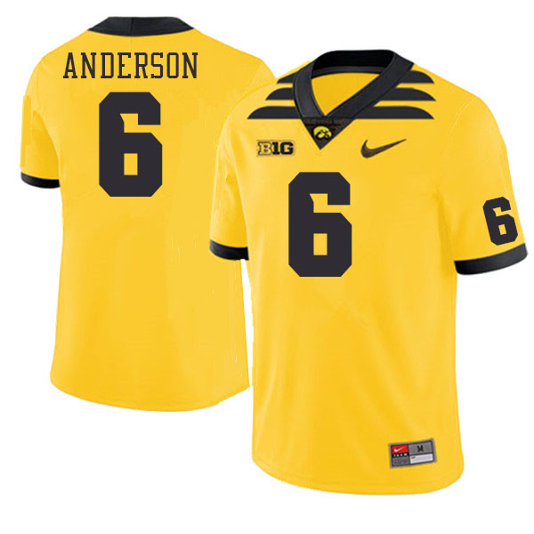 Men #6 Seth Anderson Iowa Hawkeyes College Football Jerseys Stitched-Gold
